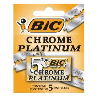 Lâmina Duplo Fio BIC Chrome Platinum c/ 5 unidades - Cod. 70330709003