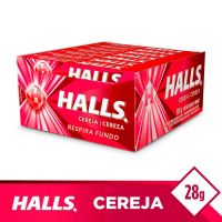 Bala Halls cereja display com 21 unidades de 28gr - Cod. 7622210812636