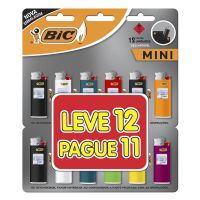 Isqueiro BIC Mini Leve 12 Pague 11 - Cod. 070330659056