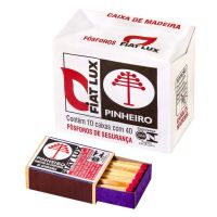 Fósforos Fiat Lux Pinheiro Madeira Pacote Com 10 Caixas de 40 Unidades Cada - Cod. 7896007912124C20