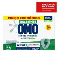 Lava Roupas Sanitizante em Pó Omo Lavagem Perfeita Sanitiza & Higieniza 1,6kg - Cod. 7891150072152