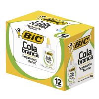 Cola branca BIC 90g Caixa c/ 12 Unidades - Cod. 070330529847