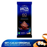 Barra de Chocolate  Lacta Intense 60% Cacau Original 85g | Display 17 unidades - Cod. 7622210689627