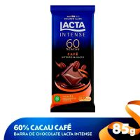 Barra de Chocolate Lacta Intense 60% Cacau Café 85g | Display 17 unidades - Cod. 7622210689665