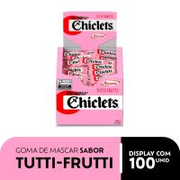Goma de Mascar Chiclets Tutti-Frutti Display com 100 Unidades de 2,8g - Cod. 7895800164648