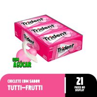 Chiclete Trident Tutti-Frutti Sem Açúcar - 21 Unidades de 8g - Cod. 7895800400166