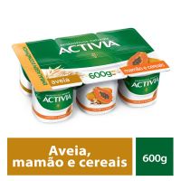 Leite Fermentado Activia Mamão, Cereais e Aveia 600g - Cod. 7891025112495