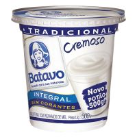 Iogurte Integral Cremoso com Preparado de Mel Tradicional Batavo Pote 500g - Cod. 7891097000799C12