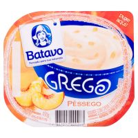 Iogurte Grego com Creme e Preparado de Pêssego Batavo Pote 100g - Cod. 7891097000263
