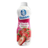 Iogurte Parcialmente Desnatado com Preparado de Morango Batavo Garrafa 900g - Cod. 7891097102974C12
