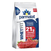 Suplemento Alimentar em Pó Vitaminas, Mineral e 21g de Proteínas do Soro de Leite Morango Parmalat WheyFit Pacote 450g - Cod. 7891097102271C12