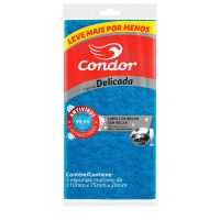Esponja Condor Azul Limpeza Delicada 3 Unidades Leve Mais Pague Menos - Cod. 7891055784105