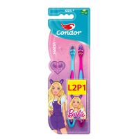 Escova Dental Condor Macia Barbie Kids Cabeça P Leve 2 Pague 1 Unidade - Cod. 7891055816066