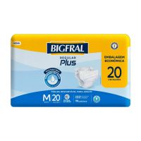 Fralda Bigfral Regular Plus M 20 Unidades Embalagem Econômica - Cod. 7896012880296