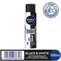 Desodorante Antitranspirante Aerosol NIVEA Invisible for Black & White 150mL - Cod. 4005900036728