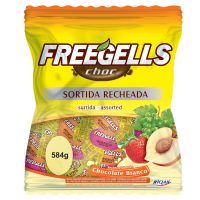 Bala Freegells Sortida Recheio Sabor Chocolate Branco 584g (148 Balas) - Cod. 7891151029230