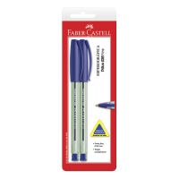 Caneta Esferográfica Faber-Castell Trilux Ponta Fina 0.8mm Azul Preto Vermelho 3 Cores 1 Cx C/ 24 Ctl - Cod. 7891360613602