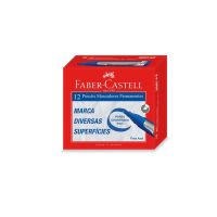 Pincel Marcador Faber-Castell Permanente Azul (12 Unid/cada) - Cod. 7891360667407C12