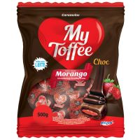 Bala My Toffee Chocolate Com Recheio Morango 500g - Cod. 7891151035712