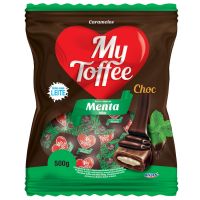 Bala My Toffee Chocolate Com Recheio Menta 500g - Cod. 7891151035736