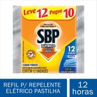 Repelente Elétrico Pastilha SBP Refil Leve 12 Pague 10 pastilhas - Cod. 7891035024696