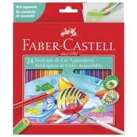 Ecolápis De Cor Faber-Castell Aquarelável Com 24 Cores - Cod. 7891360320159