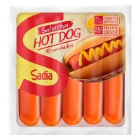 Salsicha Sadia Hot Dog Resfriada 500g | Caixa Com 6 Kg (12 Unidades de 500g Cada) - Cod. 27893000135523