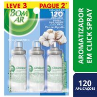 Aromatizador Bom Ar Click Spray Refil Cheirinho de Limpeza Leve 3 Pague 2 - Cod. 7891035918278