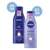 COMPRE 5 NIVEA Loção Deo-Hidratante Corporal Milk Hidratação Profunda 200 mL e GANHE 1 Hidratante Desodorante NIVEA Soft Milk 200ml - Cod. C55260