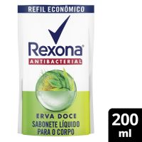 Sabonete Líquido Antibacterial Erva-Doce Rexona Sachê 200ml Refil Econômico - Cod. C55429
