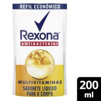Sabonete Líquido Antibacterial Multivitaminas Rexona Sachê 200ml Refil Econômico - Cod. C55431