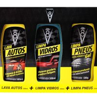 Kit V8 Shampooo, Limpa Vidros e Limpa Pneu Gel 3 X 500mL - Cod. 7896183307349