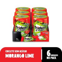 Chiclete Trident Xsenses Morango Lime Sem Açúcar Garrafa - 6 Unidades de 54g - Cod. 7622210570390
