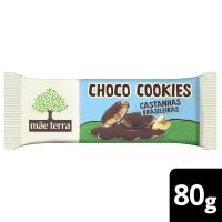 Biscoito Cookie Vegano Castanhas Brasileiras com Chia e Linhaça Cobertura de Cacau Mãe Terra Choco Pacote 80g - Cod. C60437
