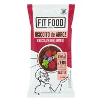 Biscoito de Arroz Fit Food Integral Cobertura Chocolate Meio Amargo Zero Açúcar Pacote 60g - Cod. 7898649351811C6
