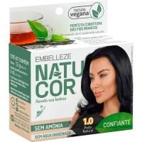 Tinta De Cabelo Natucor Naturalmente Confiante Chá Preto Preto Natural 1.0 Kit Econômico - Cod. 7896013502937