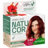 Tinta De Cabelo Natucor Naturalmente Instigante Hibisco Castanho Claro Vermelho Acobreado 5.64 - Cod. 7896013554363