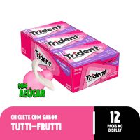 Chiclete Trident Tutti-Frutti Sem Açúcar - 12 Unidades de 8g - Cod. 7622210573445