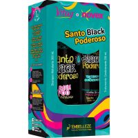Kit shampoo Novex Santo Black 300mL e Condicionador 200mL - Cod. 7896013503361