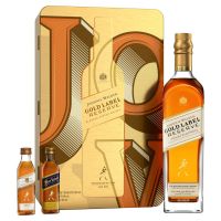 Kit Whisky Johnnie Walker Blended Gold Label Reserve 750mL mais Aged e Blue Label de 50mL Cada - Cod. 5000267186351