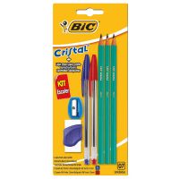 Kit Escolar BIC com Lápis, Canetas, Apontador e Borracha - Cod. 70330944237
