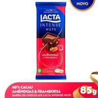 Chocolate Lacta Intense Nuts 40% Cacau Amêndoas e Framboesa 85g - Cod. 7622210570581