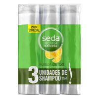 Shampoo Seda Recarga Natural Pureza Detox | Pack 3 unidades 325mL - Cod. 7891150068414