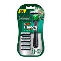 Aparelho de Barbear Bic Flex 3 Hybrid Sensitive 1 Aparelho com 5 Cartuchos - Cod. 7501843503022