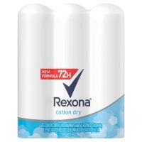 Pack Antitranspirante Aerossol Cotton Dry Rexona 3 Unidades 150mL Cada Spray - Cod. 7891150069541