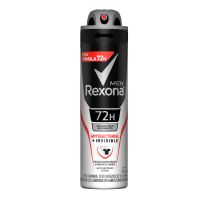 Desodorante Antitranspirante Rexona Men Aerosol Antibacteriano + Invisible 72 horas 150mL - Cod. 7506306244184