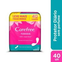 Protetor Diário Carefree Todo Dia Sem Perfume 40 Unidades - Cod. 7891010039783
