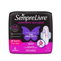 Absorvente Sempre Livre Conforto Noturno Suave com Abas 8 unidades - Cod. 7891010035631