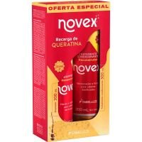 Kit Shampoo e Condicionador Reconstrutor Novex Recarga de Queratina Brasileira 300mL - Cod. 7896013507024