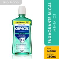 Enxaguante Bucal Cepacol 3 em 1 Menta Ice Sem Álcoo Leve 500mL Pague 350mL - Cod. 7896714292915
